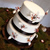 Vanilla Fondant Wedding Cake with Gumpaste Flowers : Coconut Cream Cake / Devil's Food Cake